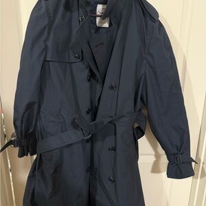 Navy Blue Trench Coat with Belted Waist, American Apparel Air Force